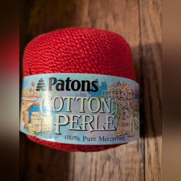 Vintage Patons Cotton Perle red yarn 100% Mercerized cotton 50g x4 - Picture 2 of 8